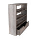 Étagère murale à oeufs en bois gris avec tiroir 35x11x38cm