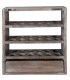 Étagère murale à oeufs en bois gris avec tiroir 35x11x38cm