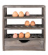 Étagère murale à oeufs en bois gris avec tiroir 35x11x38cm