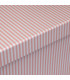 Set de 15 boîtes de rangement rayées blanc et rose