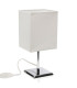 Lampe à poser en métal chromé et abat jour blanc 11x13x27.5cm