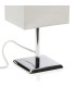 Lampe à poser en métal chromé et abat jour blanc 11x13x27.5cm