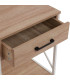 Night Stand MDF Wood and black metal 48x40x60cm
