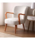 Wood and white Armchair 77x65x73cm
