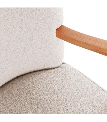 Wood and white Armchair 77x65x73cm
