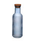 Carafe bouteilles en verre strié bleu 1L 9x9x28cm