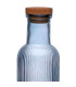 Carafe bouteilles en verre strié bleu 1L 9x9x28cm