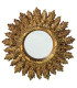 Set de 2 miroirs ronds soleils en résine dorée 22x22x2cm
