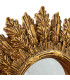 Set de 2 miroirs ronds soleils en résine dorée 22x22x2cm