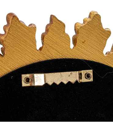 Set de 2 miroirs ronds soleils en résine dorée 22x22x2cm
