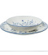 Service de 18 assiettes en porcelaine florale bleue: plates, creuses et à dessert