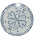 Service de 18 assiettes en porcelaine florale bleue: plates, creuses et à dessert