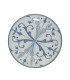 Service de 18 assiettes en porcelaine florale bleue: plates, creuses et à dessert