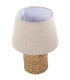 Lampe à poser en osier tressé et abat-jour beige 25x25x32cm