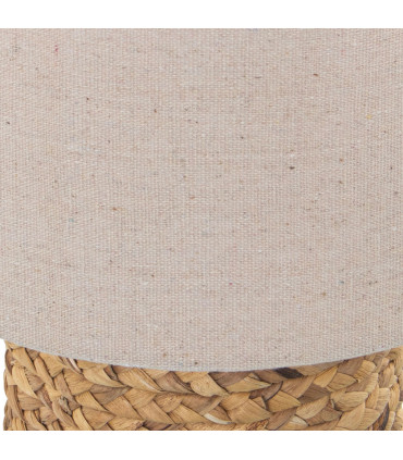 Lampe à poser en osier tressé et abat-jour beige 25x25x32cm
