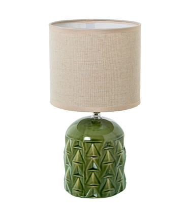 Table Lamp blue ceramic and white lampdshade