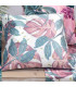 Coussin carré velours motifs feuilles 45x45cm