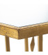 Round Side Table Golden Metal and Mirror