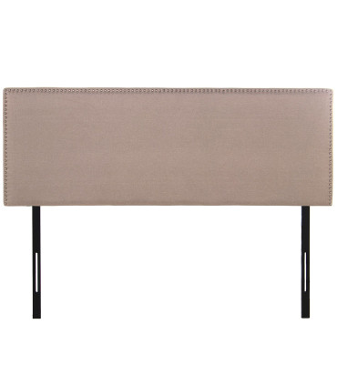 Tête de lit tissu beige cloutée 160x7x127cm