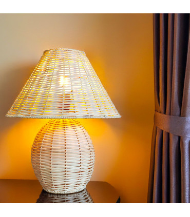 Table Lamp Rattan 30x30x31cm