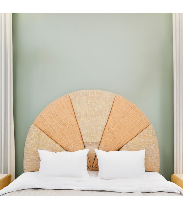 Headboards rattan half-moon black - 160cm