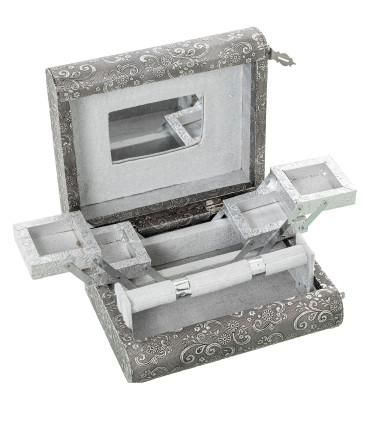 Silver metal jewelry box 27x21x7cm