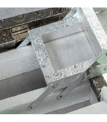 Silver metal jewelry box 27x21x7cm