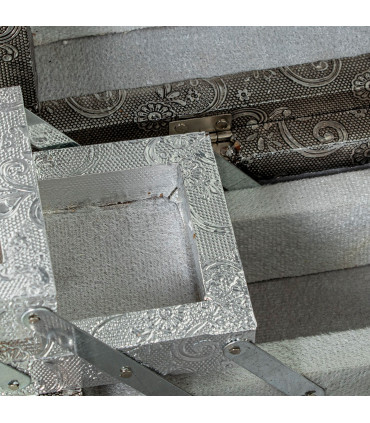 Silver metal jewelry box 27x21x7cm