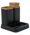 Set salle de bain acrylique noir 15x16x15cm