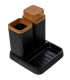 Set salle de bain acrylique noir 15x16x15cm
