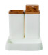 Set salle de bain acrylique blanc 15x16x15cm