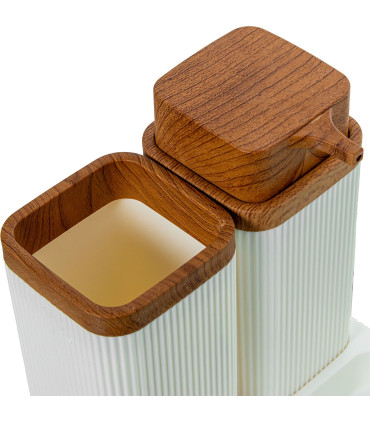 Set salle de bain acrylique blanc 15x16x15cm