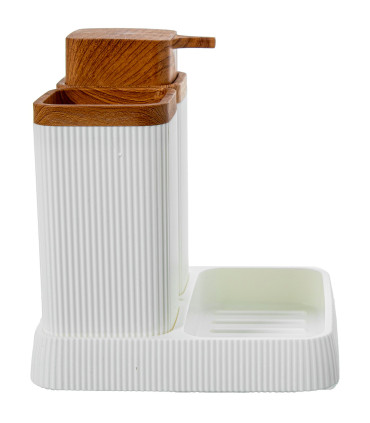Set salle de bain acrylique blanc 15x16x15cm