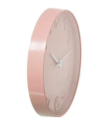 Horloge murale ronde rose 30x30cm