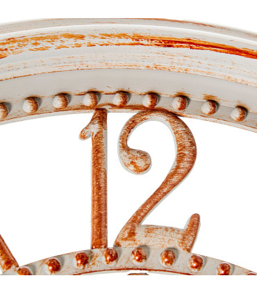 Horloge murale ronde blanche et dorée 40.5x40.5x5cm