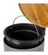 Bathroom Bin White Metal and bamboo 3L