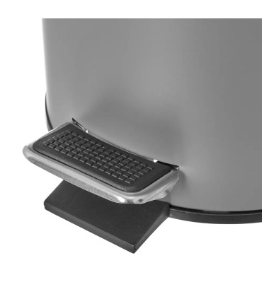 Bathroom Bin White Metal and bamboo 3L