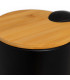 Bathroom Bin black Metal and bamboo 3L