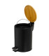 Bathroom Bin black Metal and bamboo 3L