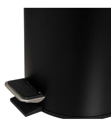 Bathroom Bin black Metal and bamboo 3L