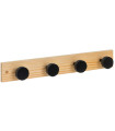 Wall Coat Rack Wood and Black