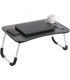 Plateau de lit bois noir pour ordinateur portable 60x40x26cm