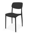Chair black plastic 39.5x50x79cm