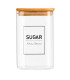 Bocal en verre avec bouchon hermétique bambou sugar 1.2L