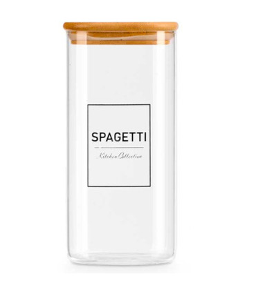 Kitchen Glass Jar Bamboo Lid spagetti 2.1L