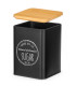 Set de 3 boîtes en métal noir café, sucre, thé 10x10x13.5cm