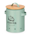 Onions pot metal green 14 x 17.5 x 20 cm