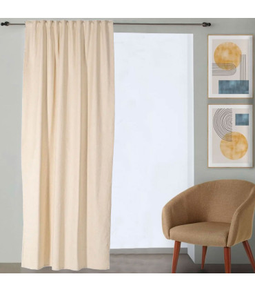 Rideau à pattes cachées beige à l'unité 140x260cm