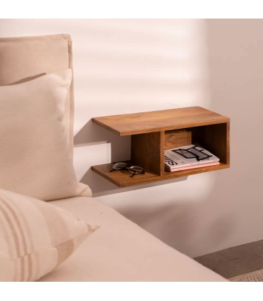 Bedside Table Wood beige 56x36x68cm