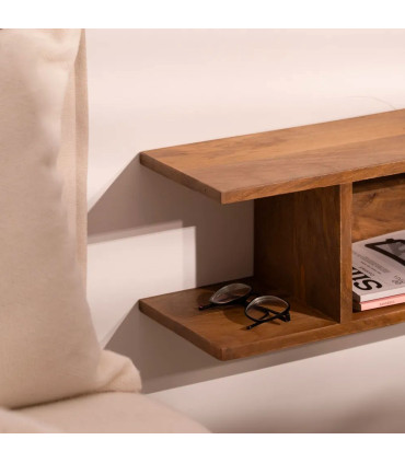 Bedside Table Wood beige 56x36x68cm